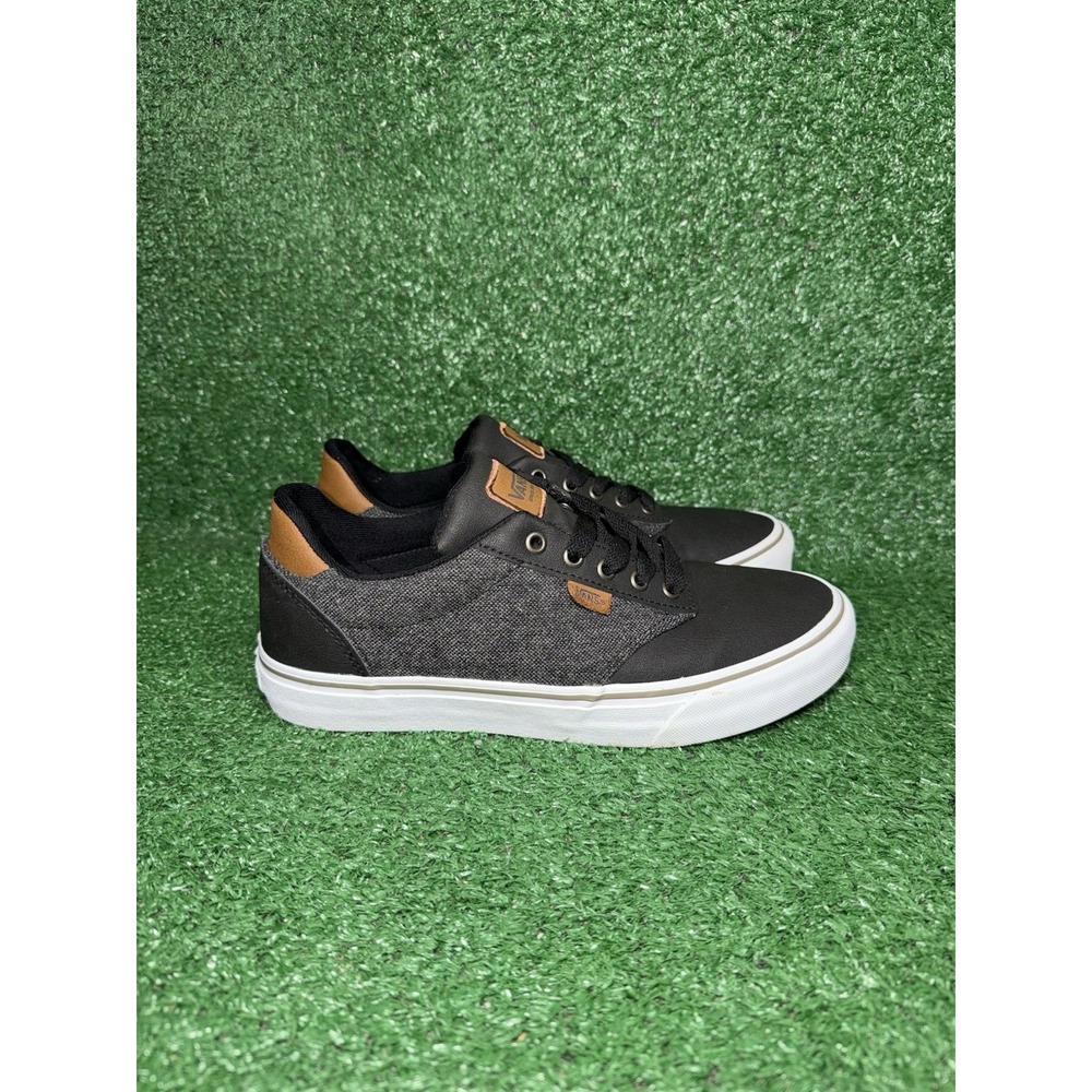 Vans Atwood Deluxe Mens Size 9 Black Gray Skate Shoes Comfort Sneakers 721356